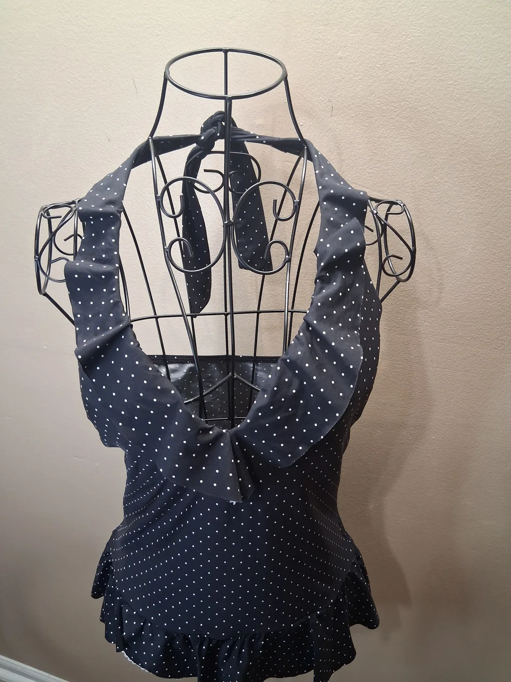 ​Vintage 1950s Aesthetic Polka Dot Swimsuit Size Medium 8/10
